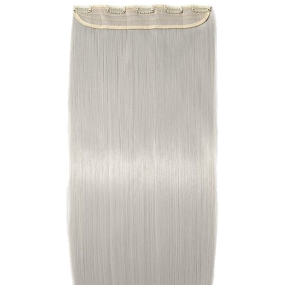 ✨26” STRAIGHT SILVERISH GREY 1 PEICE CLIPINS *NWT* main image 5
